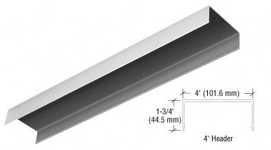 CRL Satin Anodized 4" Header Channel - 240" - Item # HC4SA240