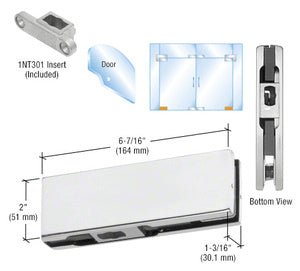 CRL Satin Anodized Bottom Door Patch with 1NT301 Insert - Item # PH10CA