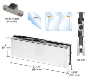 CRL Satin Anodized Top Door Patch Fitting With 1NT303 Insert - Item # PH20AA