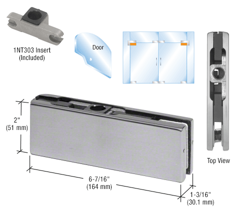 CRL Brushed Stainless Top Door Patch Fitting With 1NT303 Insert - Item # PH20ABS