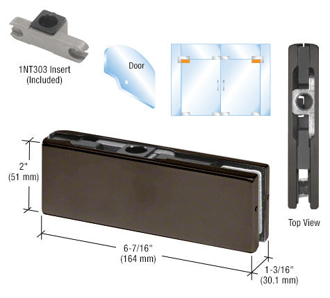 CRL Dark Bronze Top Door Patch Fitting with 1NT303 Insert - Item # PH20ADU