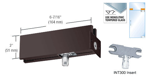 CRL Dark Bronze Wall Mounted Transom Patch with 1NT300 Insert - Item # PH34DU