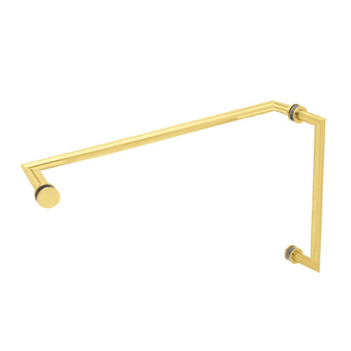 FHC 8" x 18" Mitered Pull/Towel Bar Combo - Satin Brass - Item # TBRM8X18SB