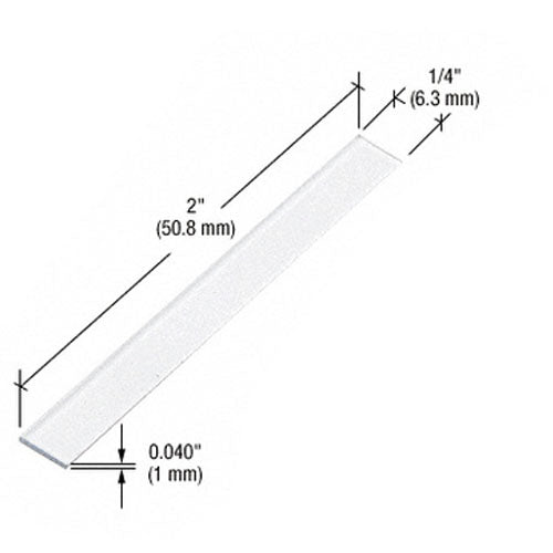 Crl Clear .040" x 1/4" x 2" Plastic Setting Blocks  - 100 pack - Irem # PSB040