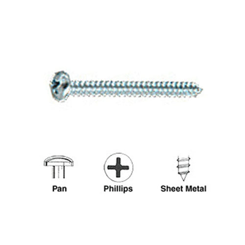 Crl #12 x 1/2" Pan Head Phillips Sheet Metal Screws  - 100 pack - Item # 12X12PHPSMS