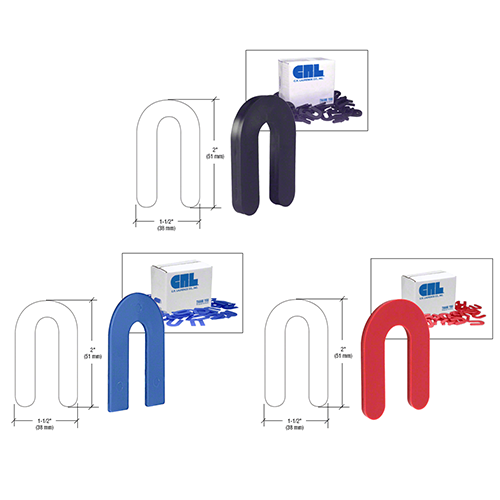 Crl 2" Plastic Horseshoe Shim Assortment - Includes 1/16"(PHS6), 1/8"(PHS8), 1/4"(PHS4) - 300 ct. (100 ea. Size)