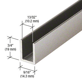 Crl Brushed Nickel 3/8" Fixed Panel Shower Door Deep U-Channel - 95" Length - Item # SDCD38BN