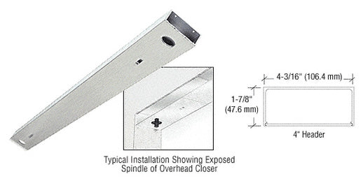 CRL Brushed Stainless Steel 4" x 72" Double Door Header - Item # DCH4BSD