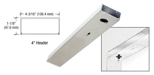 CRL Brushed Stainless Steel 4" x 36" Single Door Header - Item # DCH4BSS