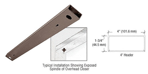 CRL Black Bronze Anodized 4" x 72" Double Door Header - Item 3 DCH4DUD