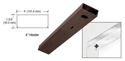 CRL Black Bronze Anodized 4" x 36" Single Door Header - Item # DCH4DUS