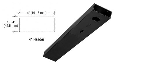CRL Matte Black 4" x 36" Single Door Header - Item #  DCH4MBLS