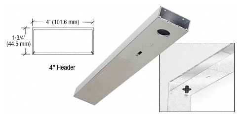 CRL Satin Anodized 4" x 36" Single Door Header - Item 3 DCH4SAS