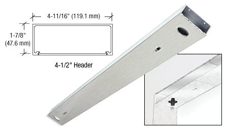 CRL Brushed Stainless 4-1/2" x 72" Double Door Header - Item # DCHBSD