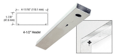 CRL Brushed Stainless 4-1/2" x 36" Single Door Header - Item # DCHBSS