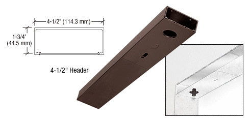 CRL Black Bronze Anodized 4-1/2" x 36" Single Door Header - Item # DCHDUS