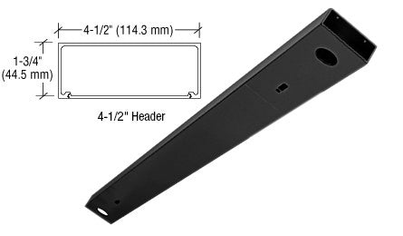 CRL Matte Black 4-1/2" x 72" Double Door Header - Item # DCHMBLD