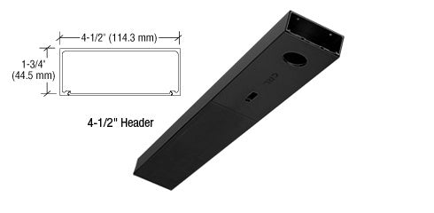 CRL Matte Black 4-1/2" x 36" Single Door Header - Item # DCHMBLS