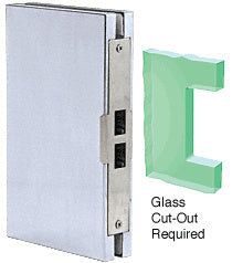 CRL Brushed Stainless 6" x 10" Center "Entrance" Lock Glass Keeper - Item # DLK610EBS