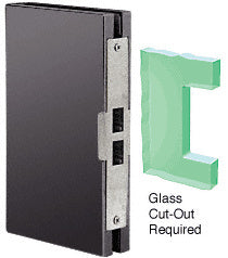 CRL Dark Bronze 6" x 10" Center "Entrance" Lock Glass Keeper - Item # DLK610EDU