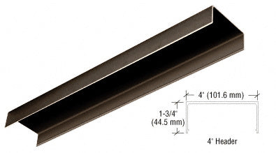 CRL Black Bronze Anodized 4" Header Channel - 240" - Item # HC4DU240