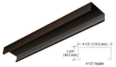 CRL Black Bronze Anodized 4-1/2" Header Channel - 240" - Item # HCDU240