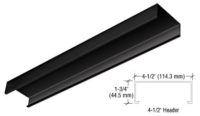 CRL Matte Black 4-1/2" Header Channel - 240" - Item # HCMBL240