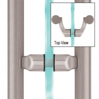 CRL Brushed Stainless Offset Mount Mid-Post for Ladder Pulls - Item # LP0BS
