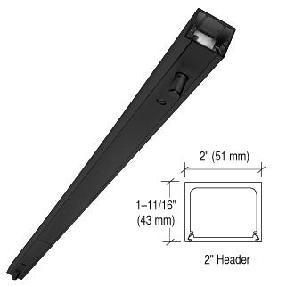 CRL Matte Black 72" Stock Size Double Door Narrow Header - Item # NH272MBL