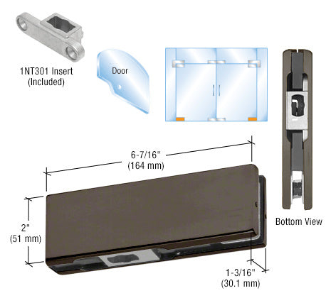 CRL Dark Bronze Bottom Door Patch with 1NT301 Insert - Item # PH10CDU