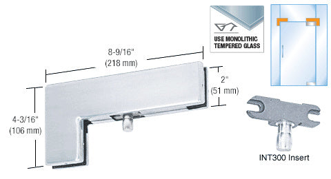 CRL Satin Anodized Sidelite Transom Patch With 1NT300 Insert - Item # PH40A