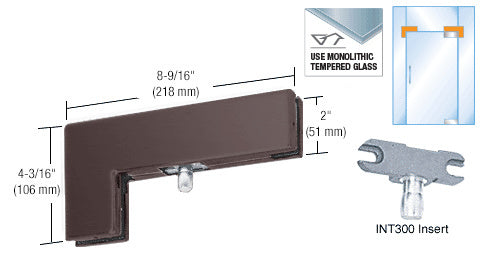 CRL Dark Bronze Sidelite Transom Patch With 1NT300 Insert - Item # PH40DU