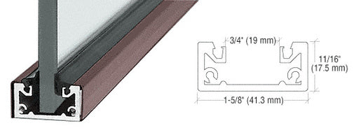 CRL Black Bronze Anodized 240" Shallow U-Channel - Item # SCDU3812240