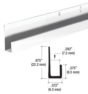 CRL Polished 1/4" Standard Aluminum J-Channel - Item # D636P