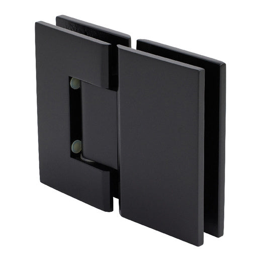 CRL Matte Black Geneva 580 Series 180 Degree Glass-to-Glass Hinge with 5 Degree Offset - Item # GEN580MBL