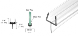 CRL One-Piece Bottom Rail With Clear Wipe for 3/8" Glass - P501BR