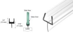 CRL One-Piece Bottom Rail With Clear Wipe for 1/2" Glass - P661BR