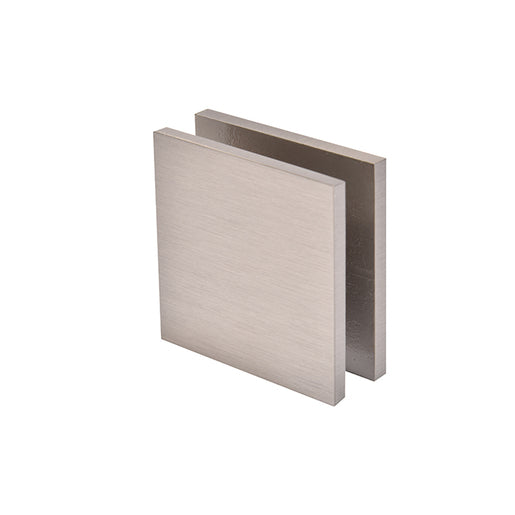 CRL Brushed Nickel Square Style Hole-in-Glass Fixed Panel U-Clamp - Item # SCU4BN