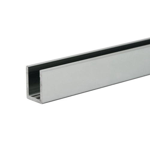 FHC Classic U-Channel for 1/2" Glass – 95" Long – Brite Chrome Anodized - SUCD12BA