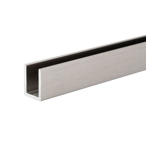 FHC Classic U-Channel for 1/2" Glass – 95" Long – Brushed Nickel - SUCD12BN