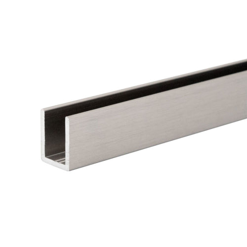 FHC Classic U-Channel for 3/8" Glass - 95" Long - Brushed Nickel - SUCD38BN