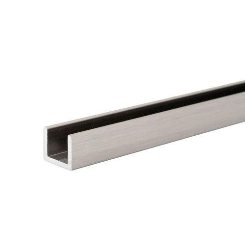 FHC 3/8" Low Profile U-Channel for 3/8" Glass - 95" Long - Brushed Nickel - SUCR38BN