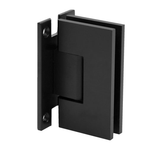 FHC Venice H Back Plate Wall Mount Hinge for 3/8" or 1/2" Glass - Matte Black - Item # VENHF1MB
